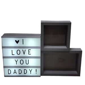 Cinema Light Box Marquee Sign 'I Love You Daddy' Wooden Dual Picture Frame